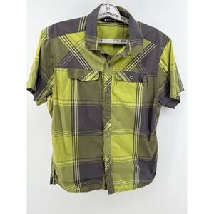 Black Diamond‎ Technician Short Sleeve Shirt Green Gray Plaid  Men's M